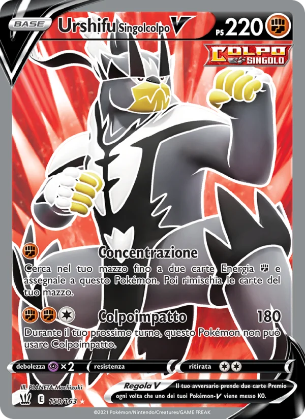 Urshifu Singolcolpo V Stili di Lotta carta Pokémon italiana UR