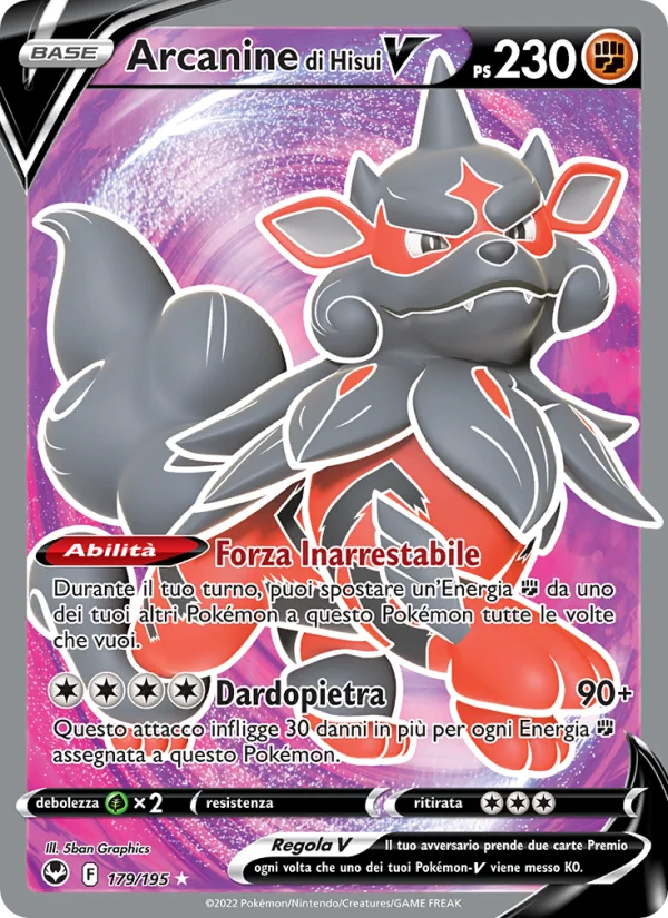 Arcanine di Hisui V Tempesta Argentata carta Pokémon italiana UR