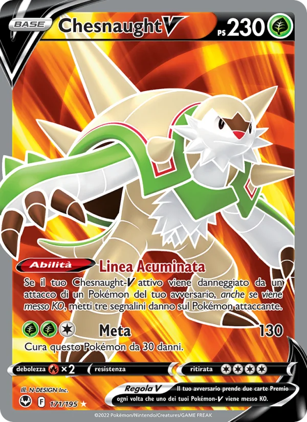 Chesnaught V Tempesta Argentata carta Pokémon italiana UR