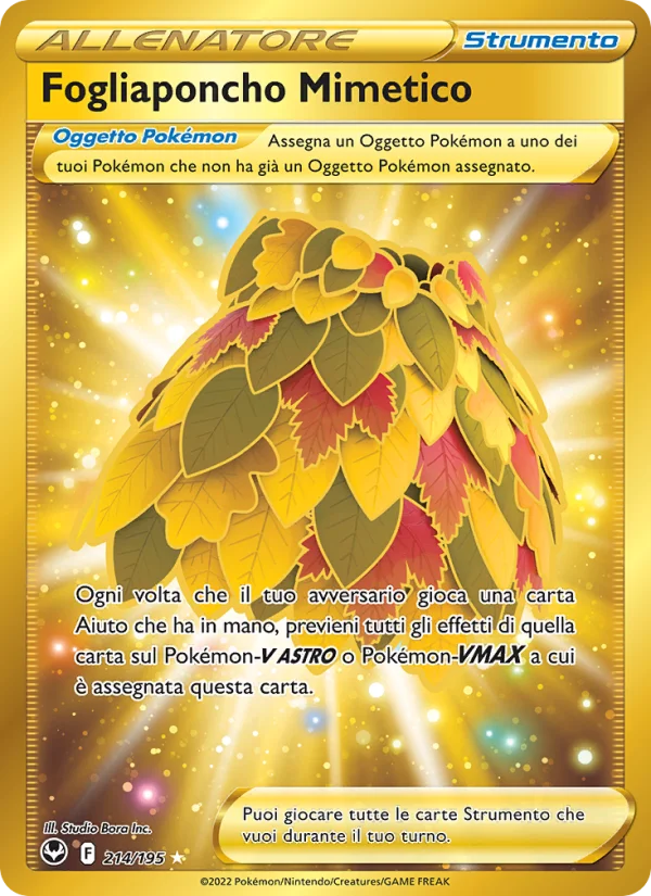 Fogliaponcho Mimetico Tempesta Argentata carta Pokémon italiana HR