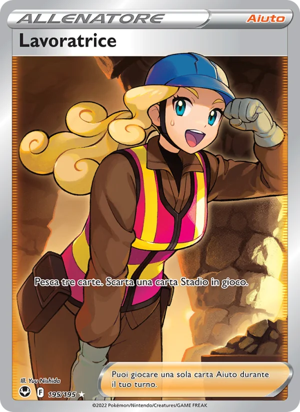 Lavoratrice Tempesta Argentata carta Pokémon italiana UR