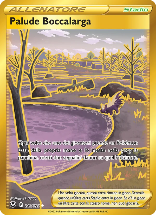 Palude Boccalarga Tempesta Argentata carta Pokémon italiana HR