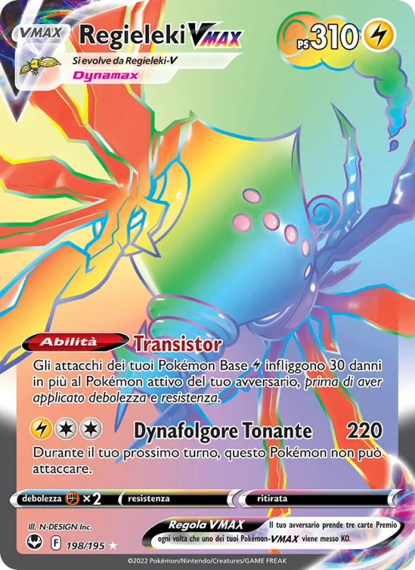 Regieleki VMAX Tempesta Argentata carta Pokémon italiana RR