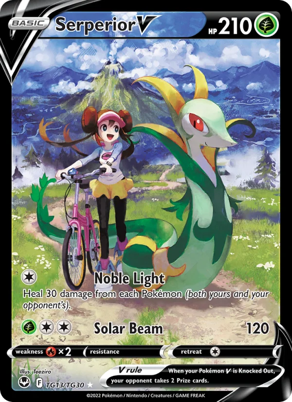 Serperior V Tempesta Argentata carta Pokémon italiana TG