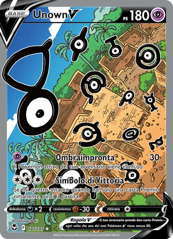 Unown V Tempesta Argentata carta Pokémon italiana UR