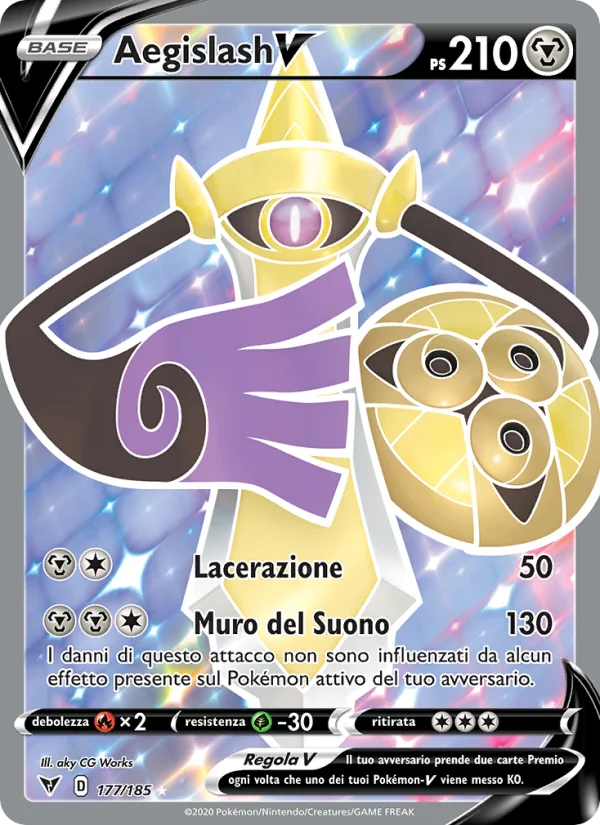 Aegislash V Voltaggio Sfolgorante carta Pokémon italiana UR
