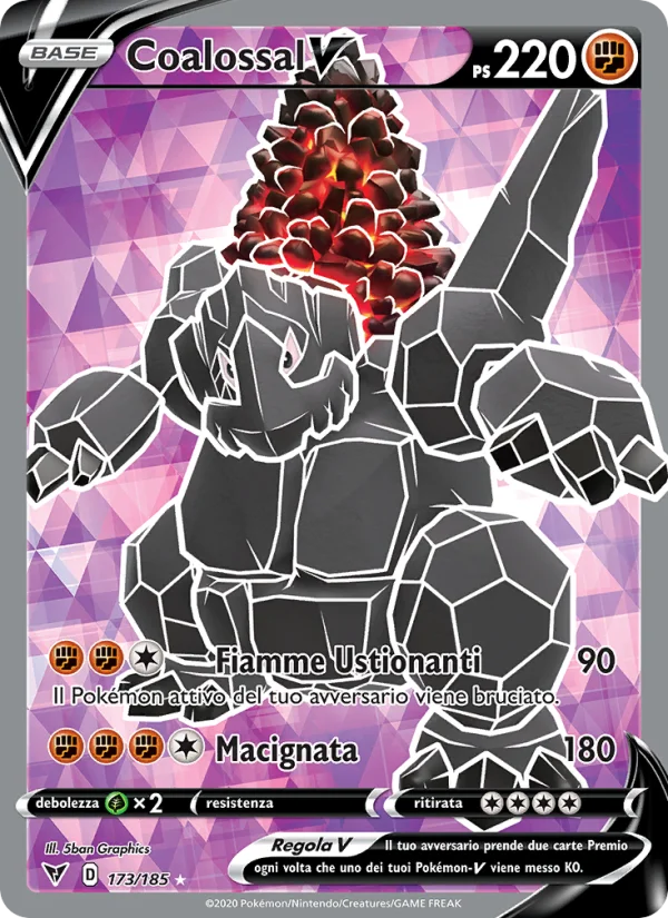 Coalossal V Voltaggio Sfolgorante carta Pokémon italiana