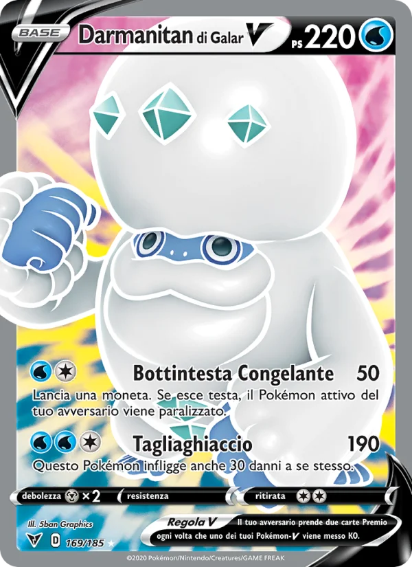Darmanitan di Galar V Voltaggio Sfolgorante carta Pokémon italiana UR