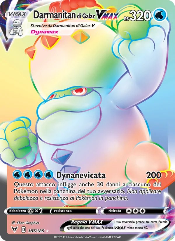 Darmanitan di Galar VMAX Voltaggio Sfolgorante carta Pokémon italiana RR