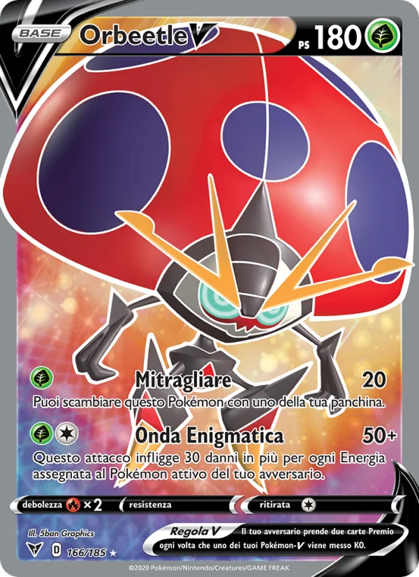 Orbeetle V Voltaggio Sfolgorante carta Pokémon italiana UR