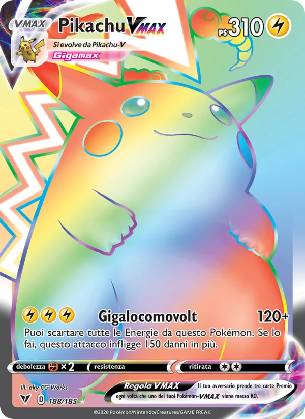 Pikachu VMAX Voltaggio Sfolgorante carta Pokémon italiana RR