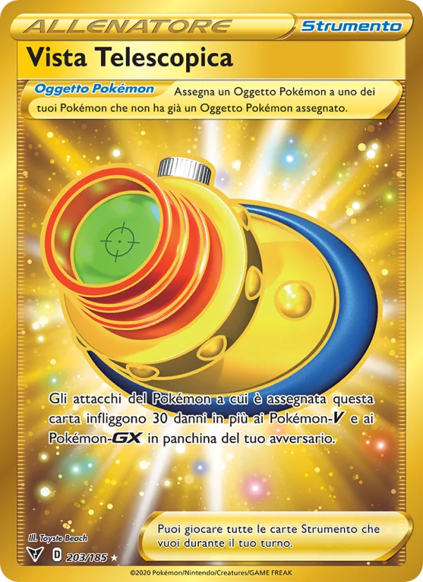 Vista Telescopica Voltaggio Sfolgorante carta Pokémon italiana HR