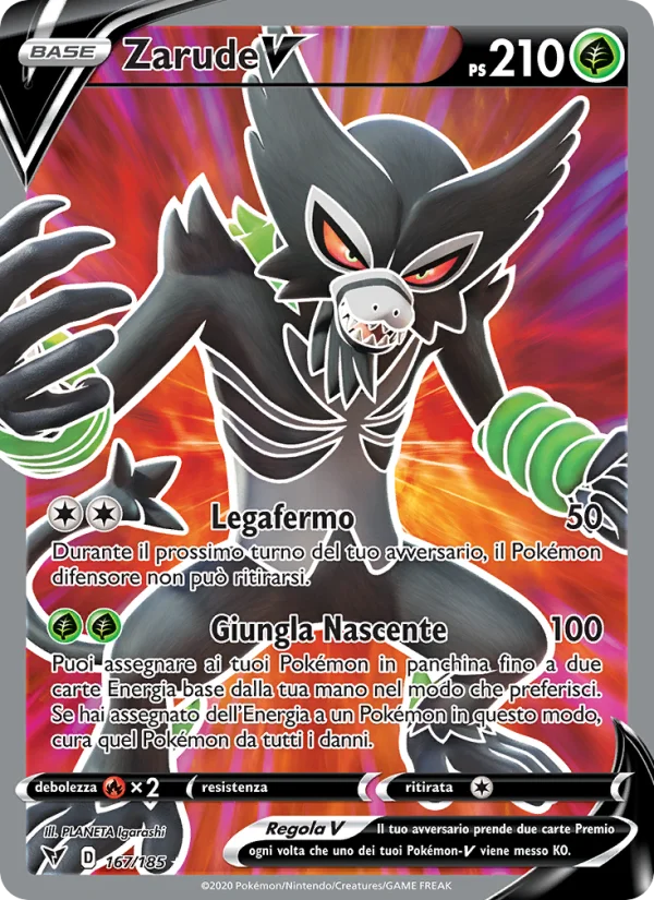 Zarude V Voltaggio Sfolgorante carta Pokémon italiana UR