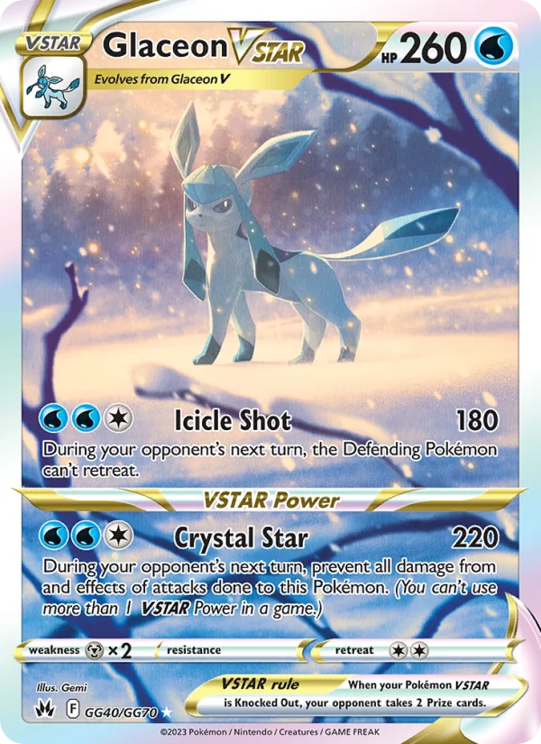 Glaceon V ASTRO Zenit Regale carta Pokémon italiana GG