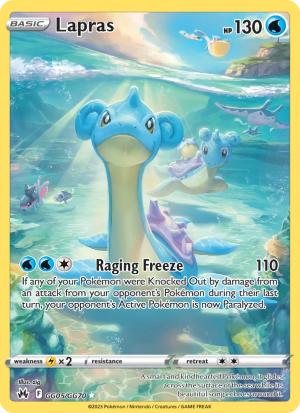 Lapras Zenit Regale carta Pokémon italiana